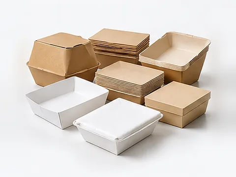 Paperboard food containers and takeaway boxes